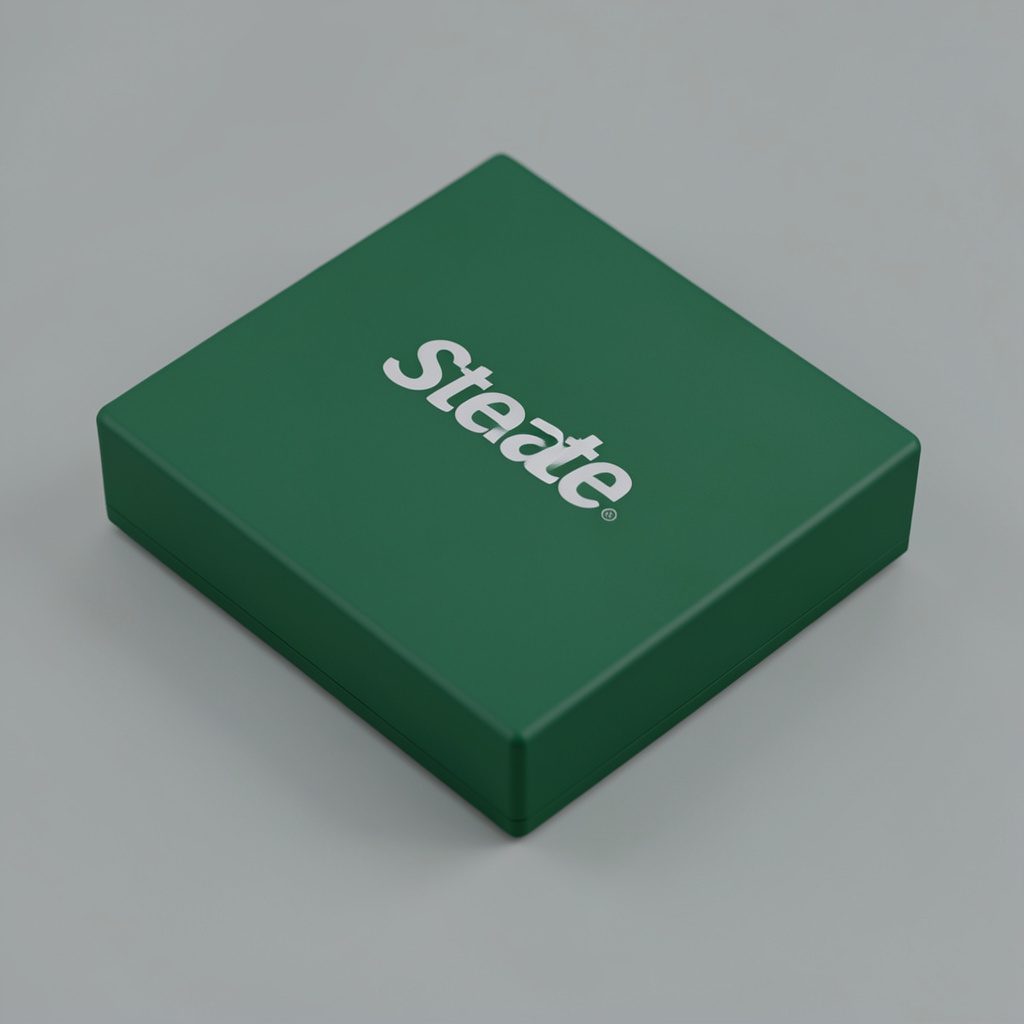 Isometric render icon representing a storage drive brand, shown in flat green and white tones