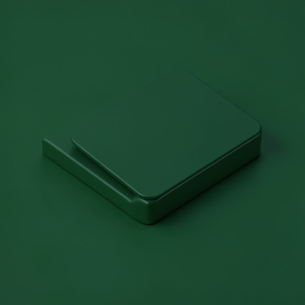 Isometric render of stacked storage drives and memory modules in green and lime tones on a clean white surface, arranged neatly to suggest an organized wholesale inventory