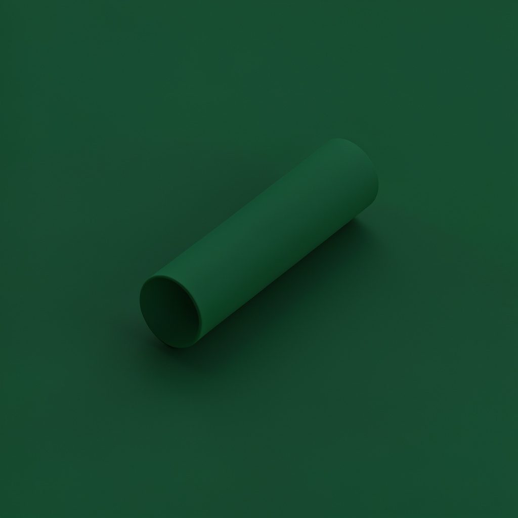 Isometric 3D render of an automated external defibrillator unit in white and forest green